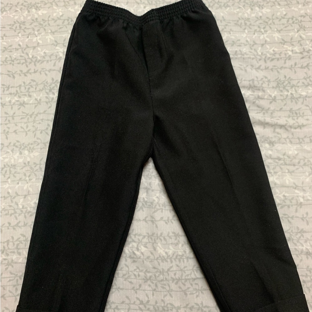 Graduation! Boys 4T suit pants in black polyester. Comfy waistband.